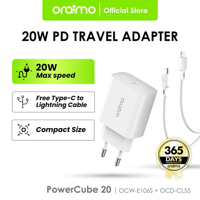 oraimo PowerCube 20 20W Wall Charger Kit