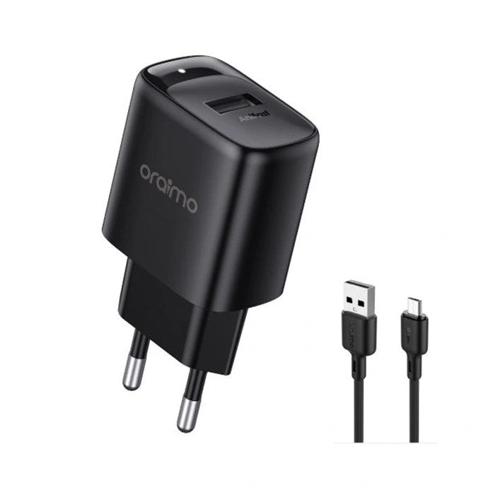 oraimo FireFly 3 Anifast™ 10W 2A Chargeur Indicateur LED compact ignifuge avec câble micro-USB