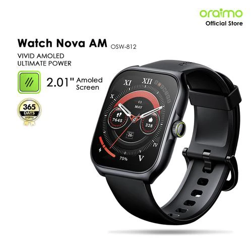 oraimo Watch Nova AM Montre intelligente à écran AMOLED avec couverture incurvée