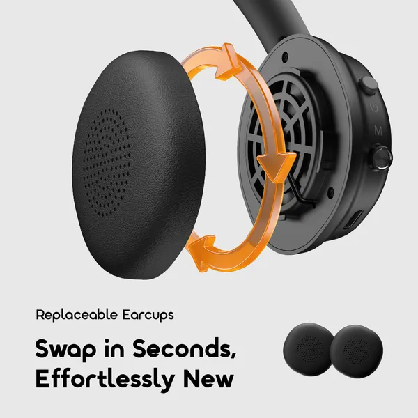 oraimo-Headphone-BoomPop-Air-OHP-316-04-Replaceable-Earcups oraimo BoomPop Air Lightweight On-Ear Wireless Headphones