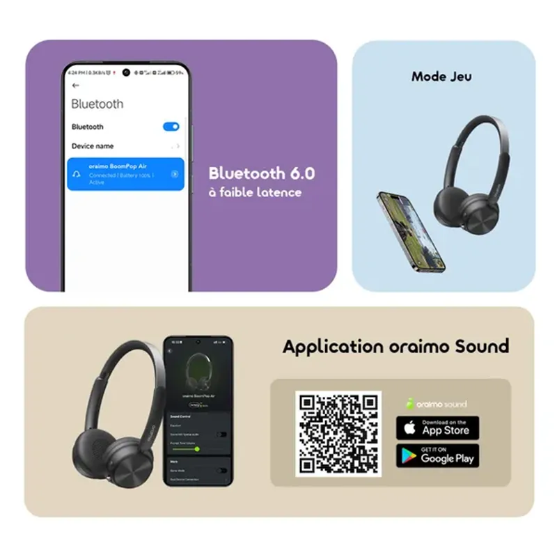 oraimo BoomPop Air Lightweight On-Ear Wireless Headphones