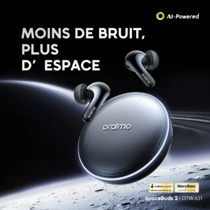 oraimo SpaceBuds 2 Écouteurs True Wireless AI Smart – Gris spatial