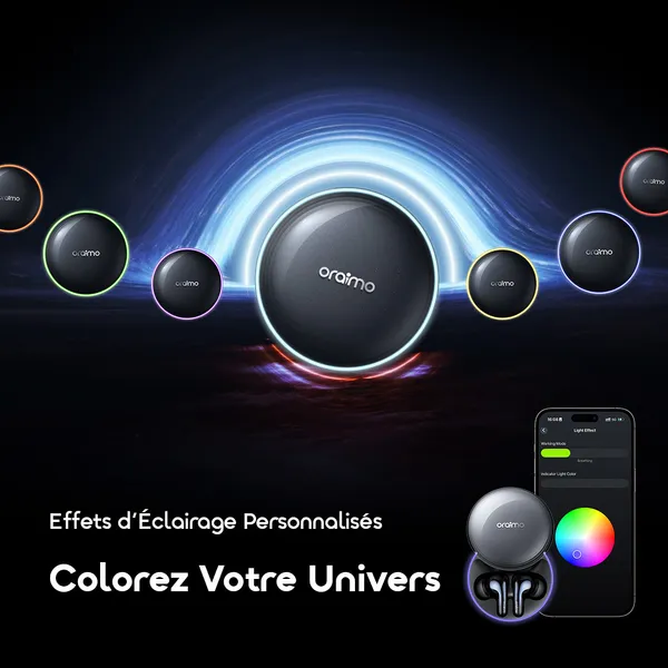 oraimo-True-Wireless-Earbuds-SpaceBuds2-OTW-631-9-Lighting-Effect-FR oraimo SpaceBuds 2 Écouteurs True Wireless AI Smart – Gris spatial