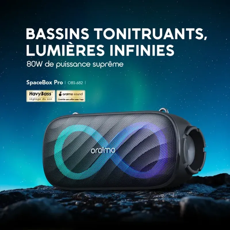 Oraimo-Portable-Wireless-Speaker-SpaceBox-Pro-OBS-682-1-Total- gadget morocco oraimo SpaceBox Pro 80W Karaoke-Support Wireless Speaker gadget morocco