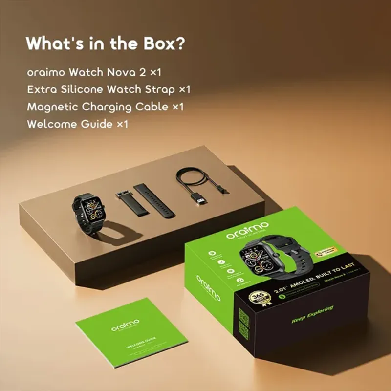 oraimo Watch Nova 2 2.01 AMOLED IP68 Curved gadget morocco