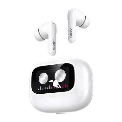 UGREEN EchoBuds Magic écouteurs blancs avec boîtier à écran tactile