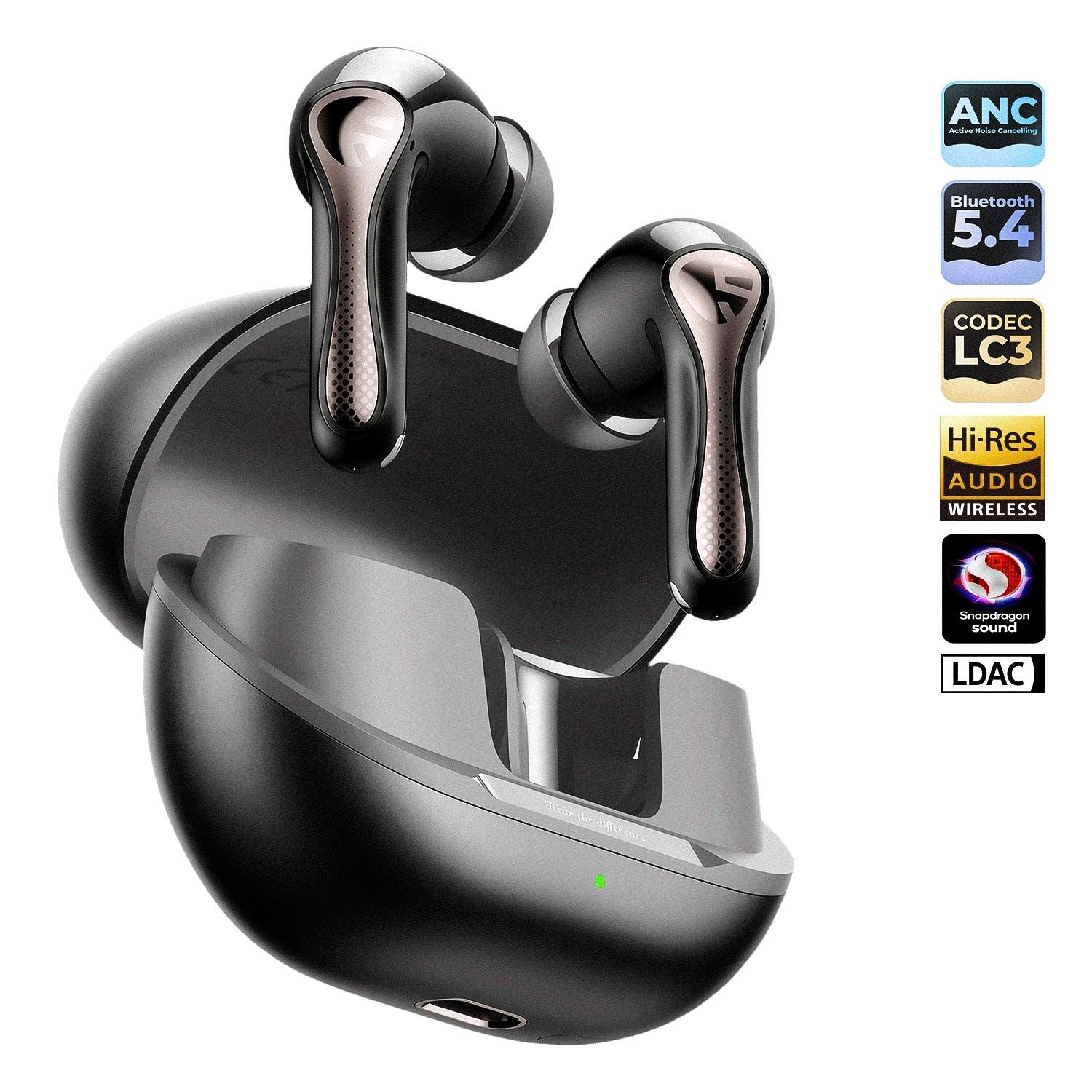 SoundPEATS Air5 Pro Écouteurs sans fil ANC – Noir